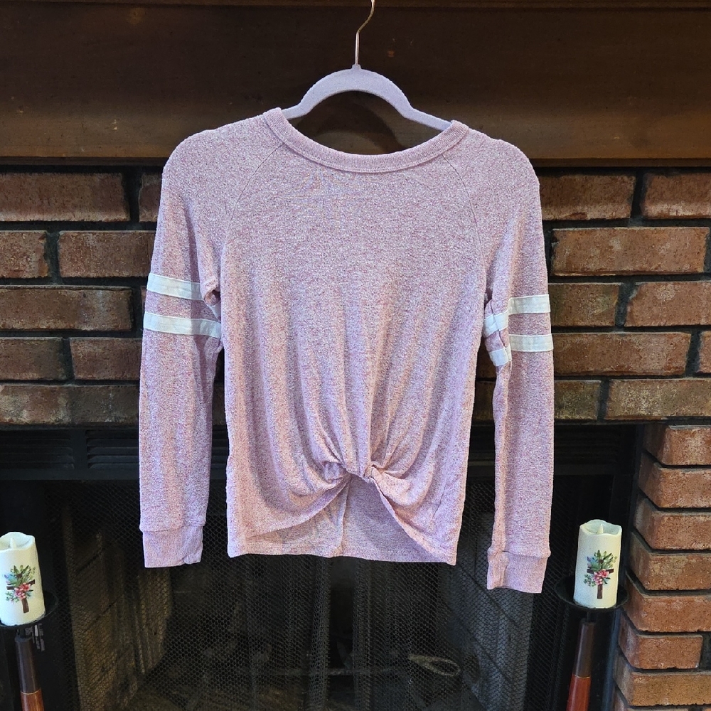 Inspired Hearts Pink Long Sleeve Kids Tee with Knot